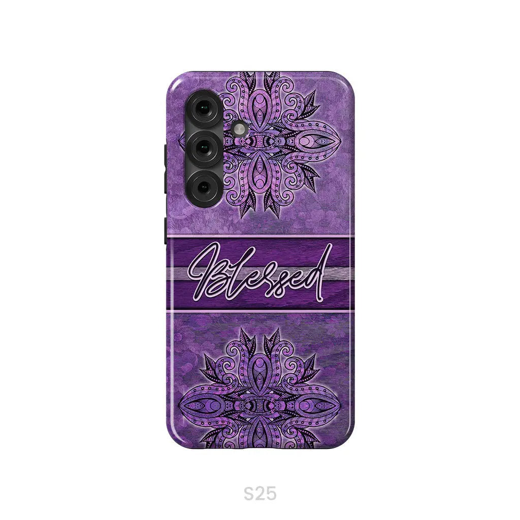 (Purple) Blessed phone case - Christian phone case