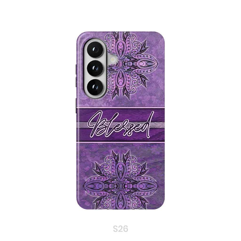 (Purple) Blessed phone case - Christian phone case