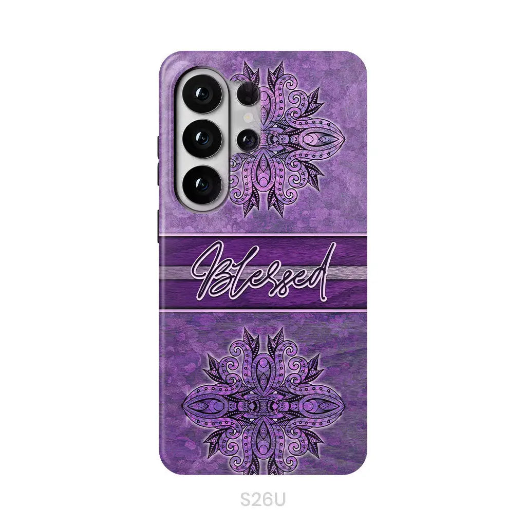 (Purple) Blessed phone case - Christian phone case