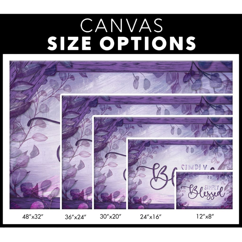 Rustic Simply Blessed Canvas Wall Art - Christian Wall Decor