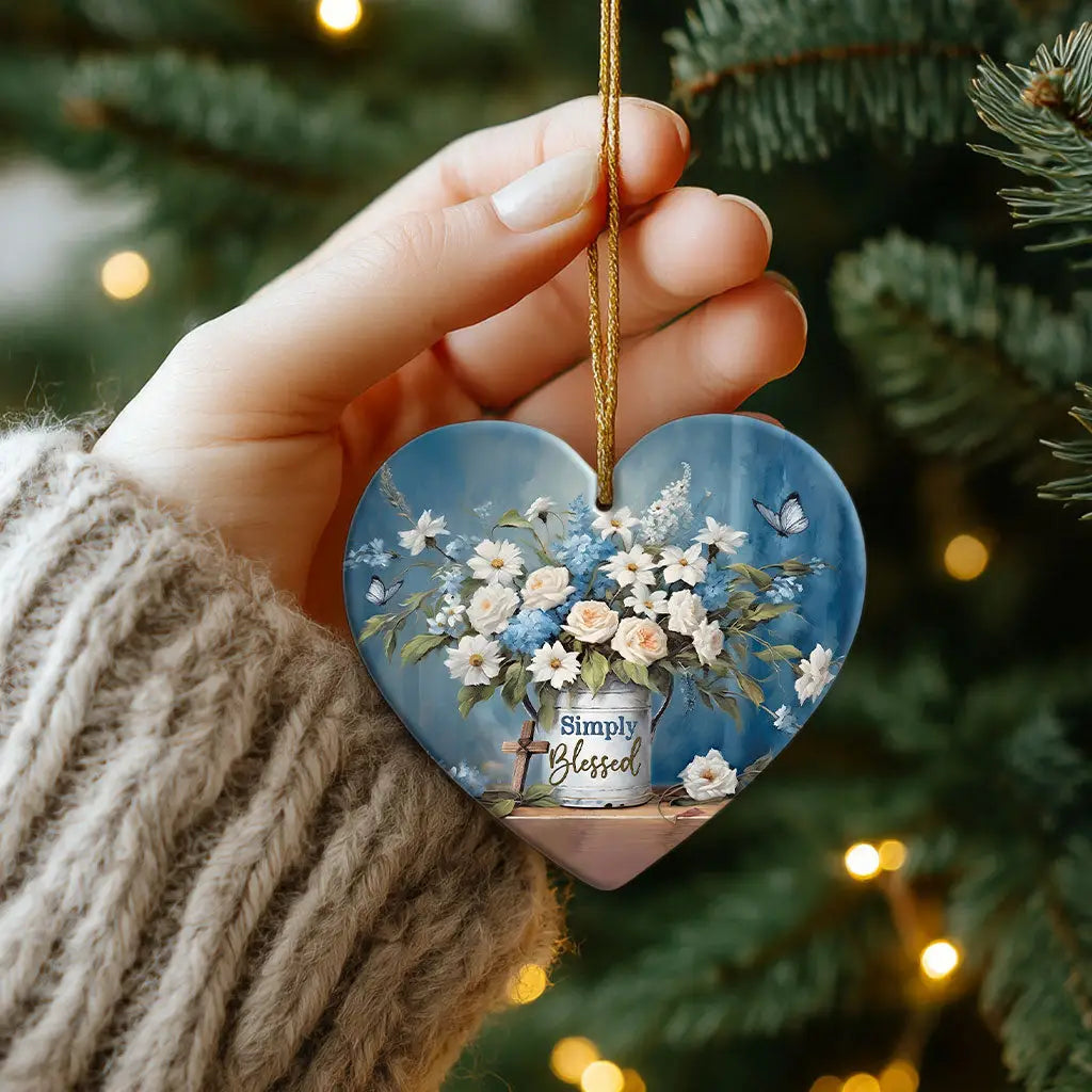 Simply Blessed, Flowers and Butterflies, Ornament