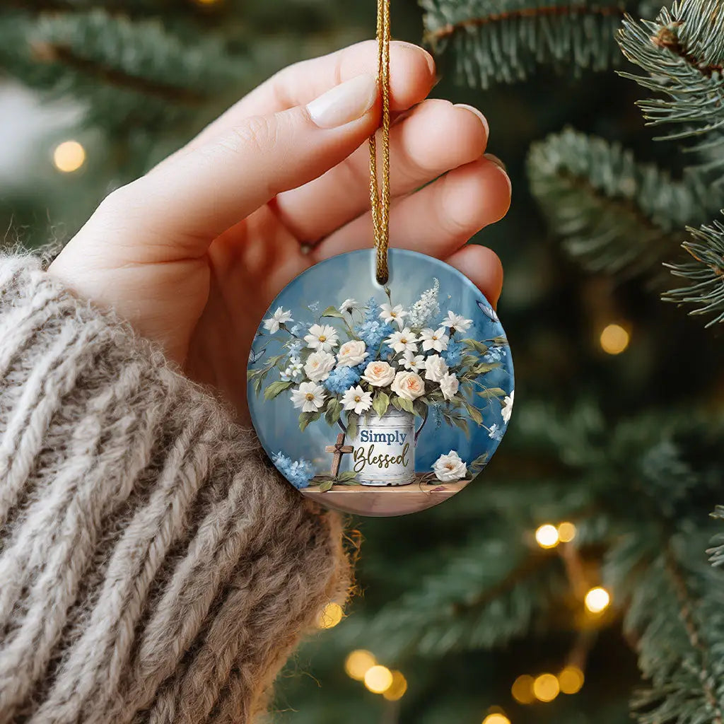 Simply Blessed, Flowers and Butterflies, Ornament