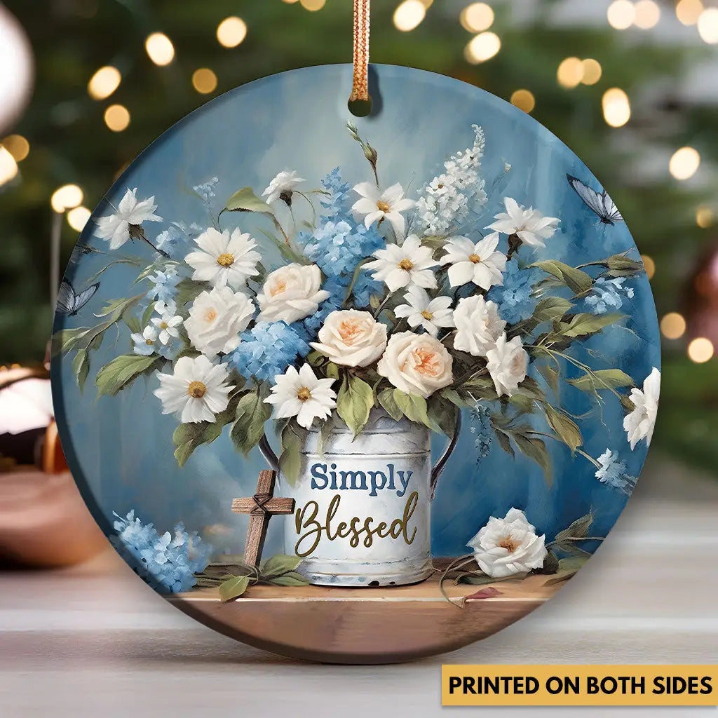 Simply Blessed, Flowers and Butterflies, Ornament