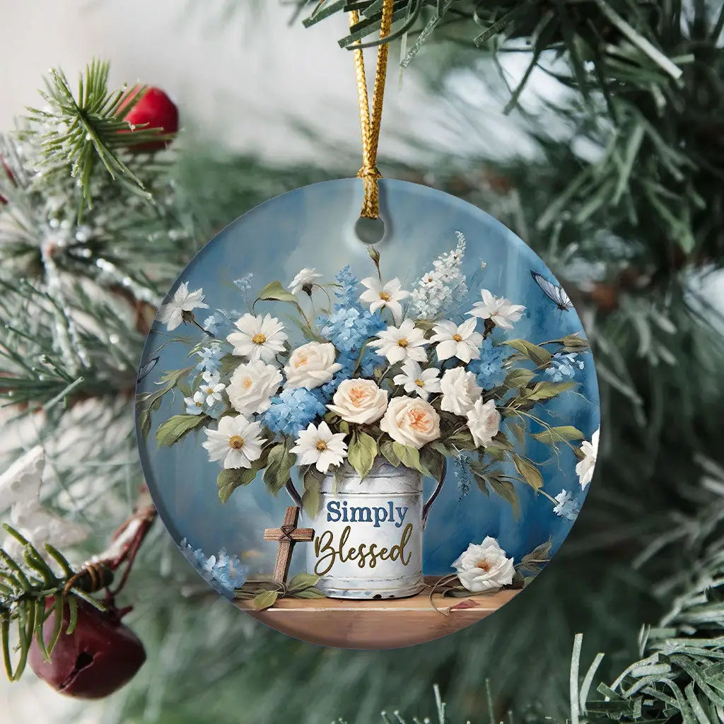 Simply Blessed, Flowers and Butterflies, Ornament