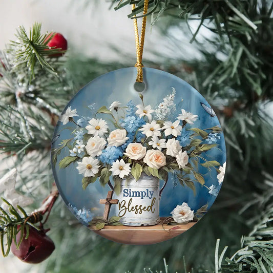Simply Blessed, Flowers and Butterflies, Ornament