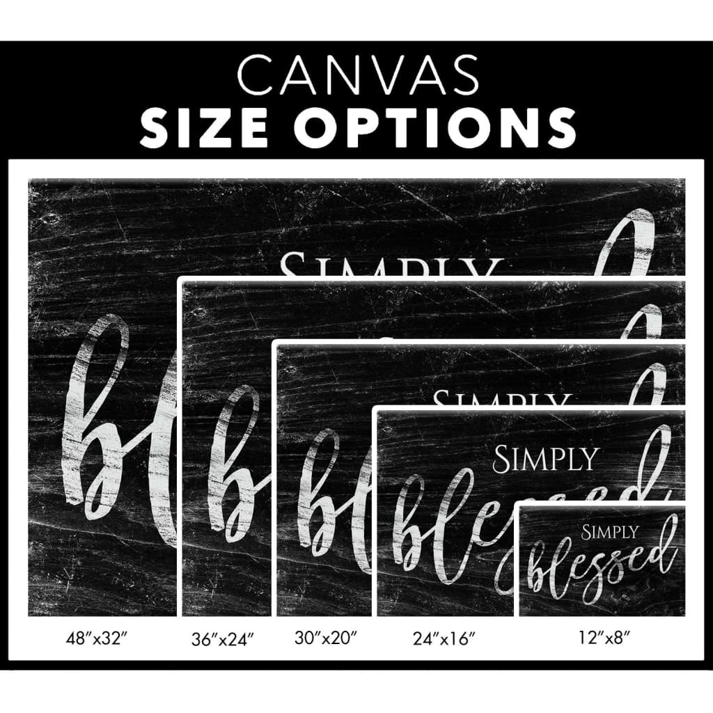 Simply Blessed Wall Art Canvas, Modern Farmhouse, Christian Wall Decor