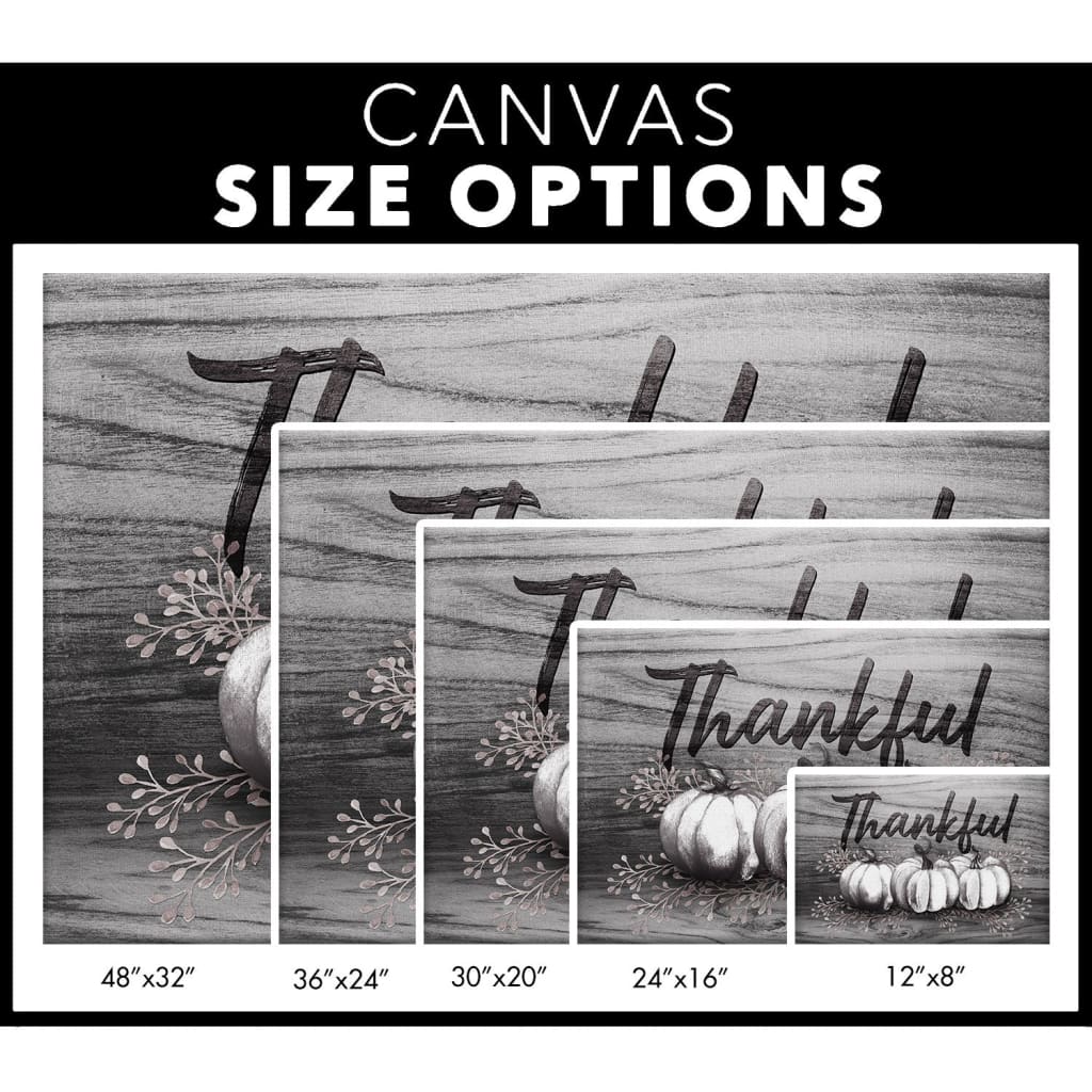 Thankful, Fall pumpkins, Thanksgiving wall art canvas