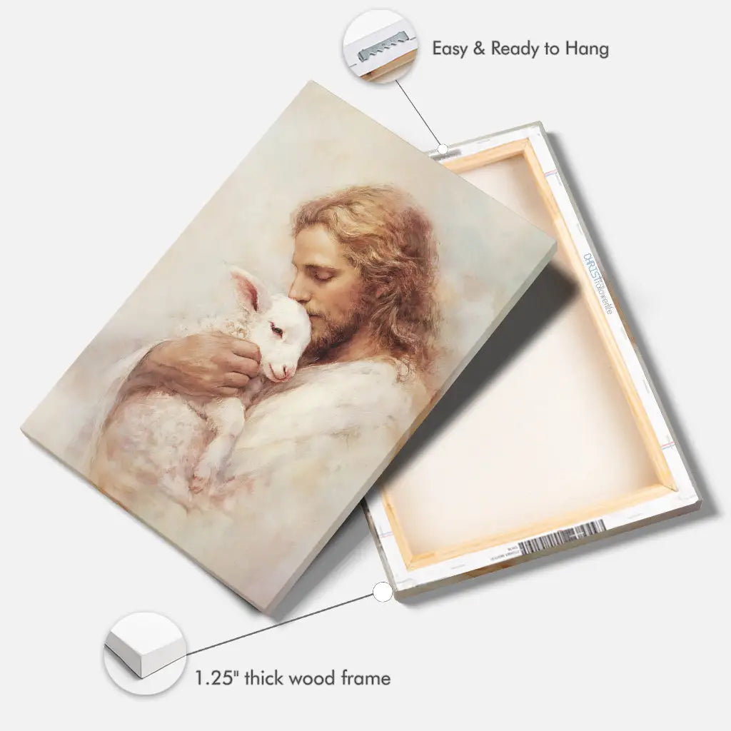The Good Shepherd – Jesus with Lamb Wall Art Canvas