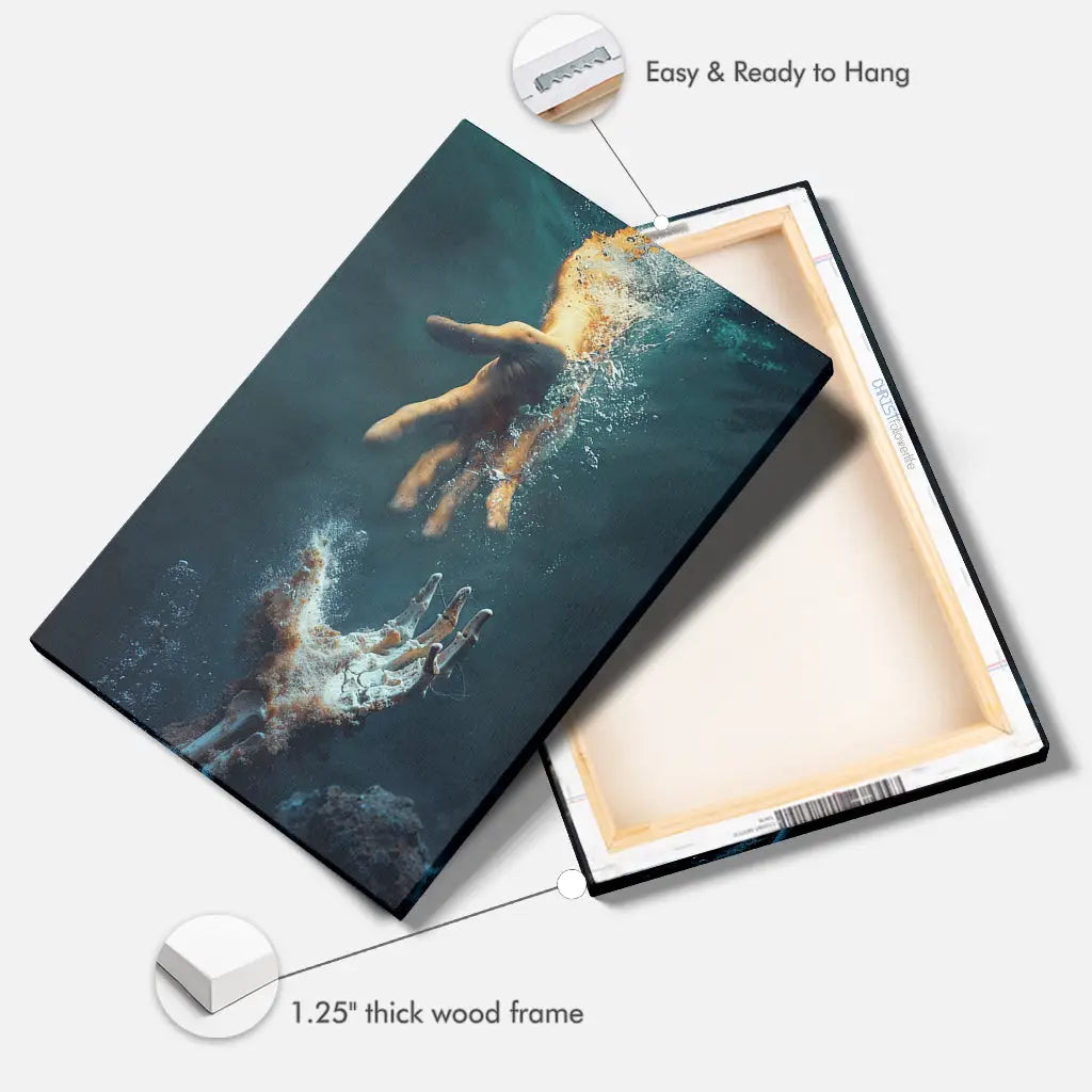 The Hand Of God, Jesus Reaching Into Water, Wall Art Canvas