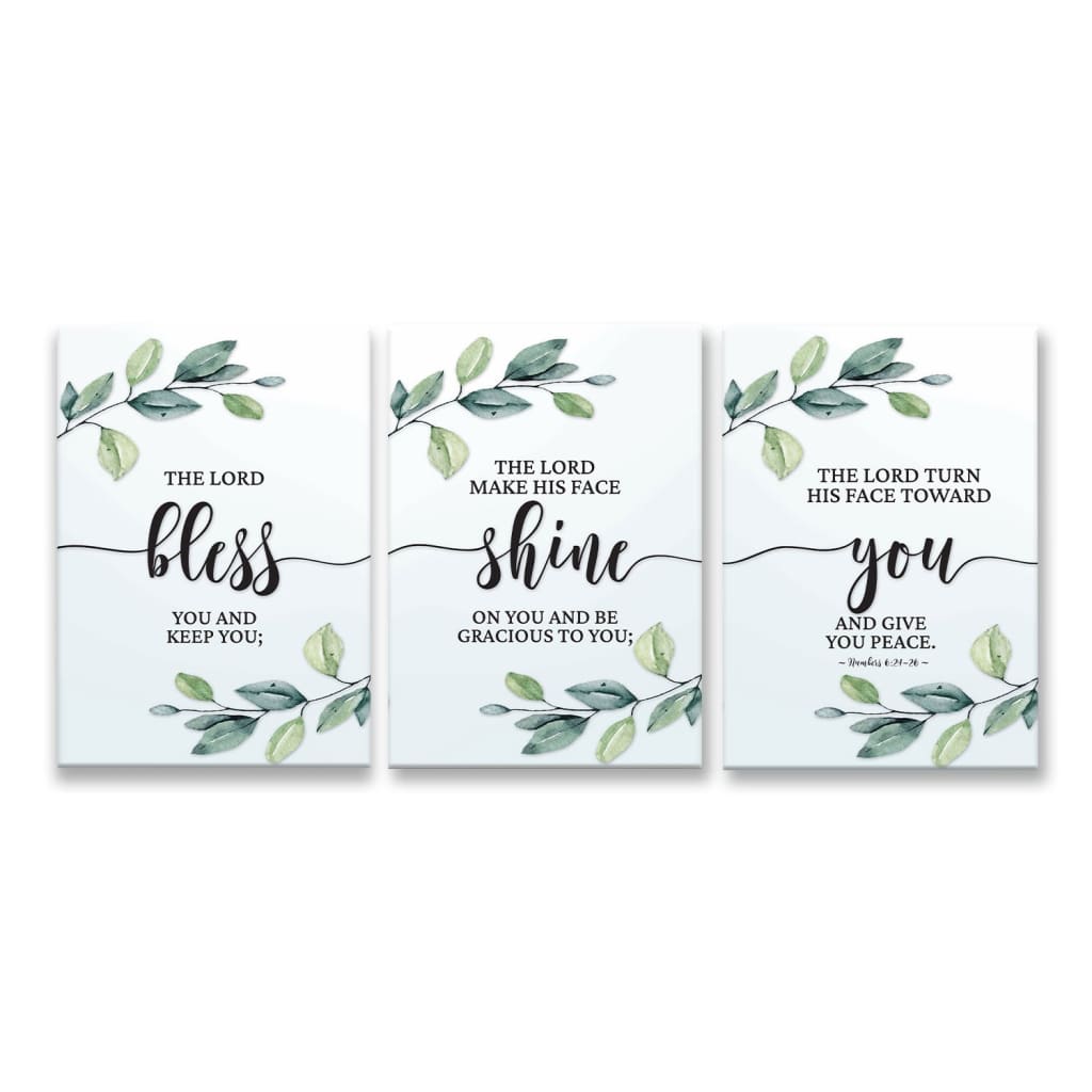 The Lord Bless You And Keep You - 3 Panel Christian Wall Art Canvas