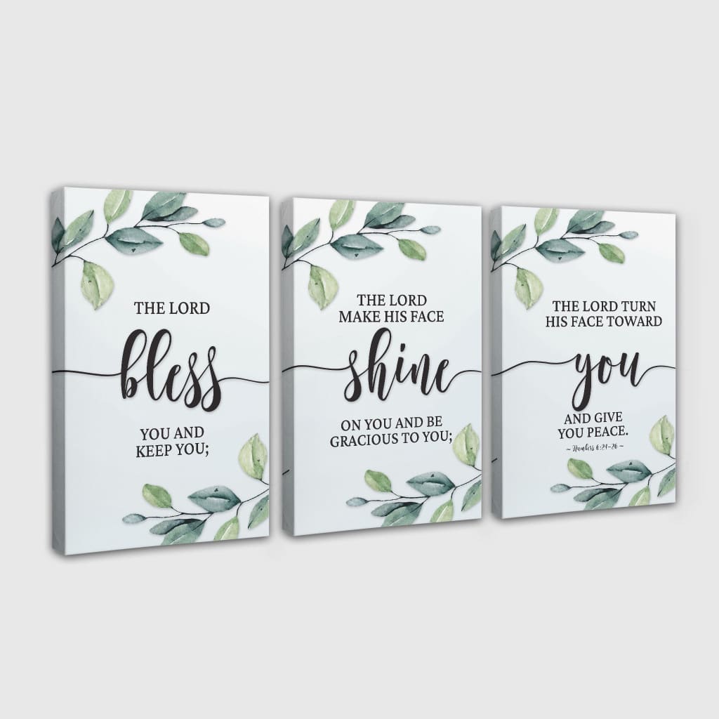 The Lord Bless You And Keep You - 3 Panel Christian Wall Art Canvas