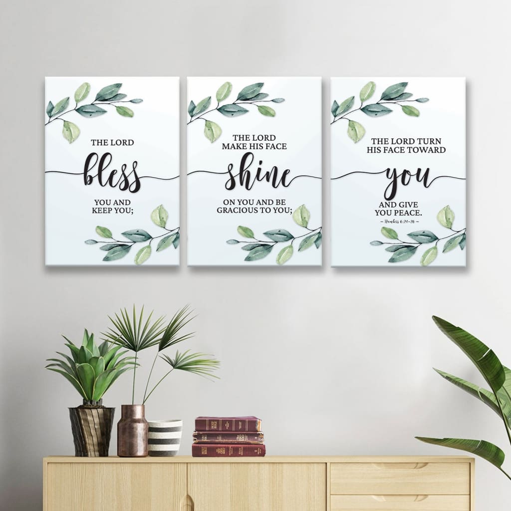 The Lord Bless You And Keep You - 3 Panel Christian Wall Art Canvas