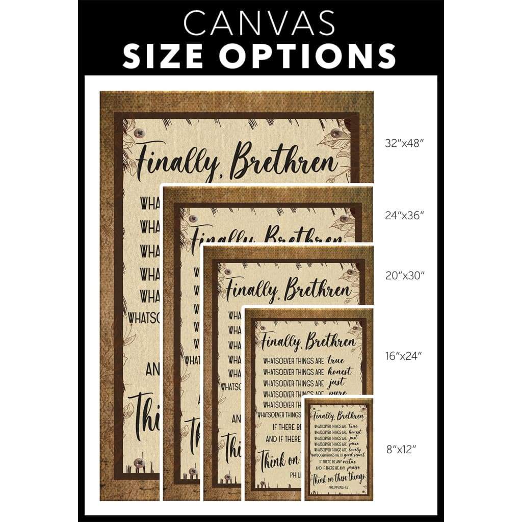 Whatsoever Things Are True Philippians 4:8 Bible Verse Wall Art Canvas